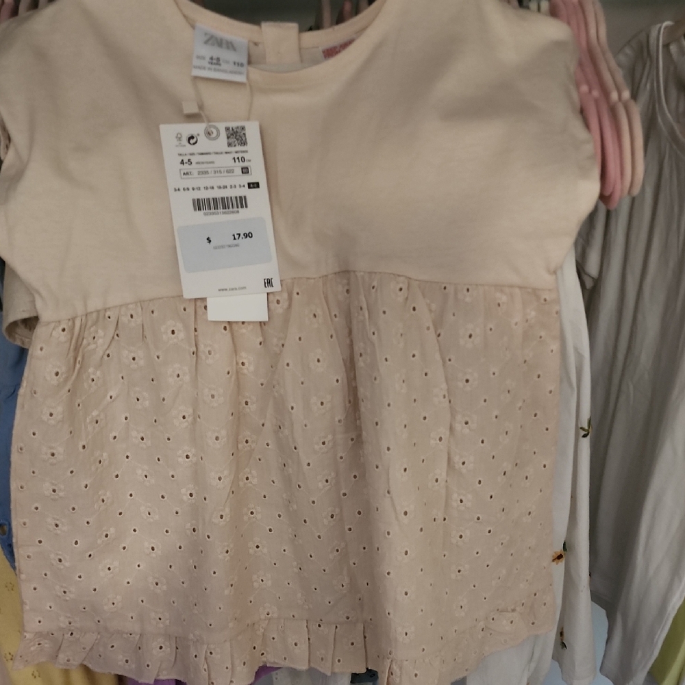 Zara Kids Beige Eyelet Blouse